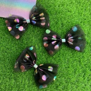 Black Holographic bow - 6 inch
