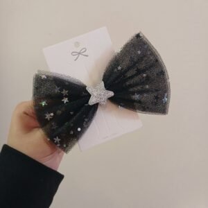 Black fancy star bow